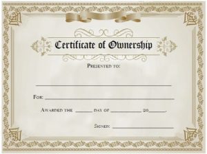 20+ Certificate of Ownership Templates » Template Republic