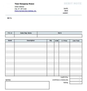 Free Debit Note Templates Excel, PDF » Template Republic