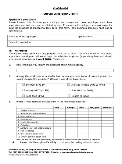 Confidential Employee Referral Form