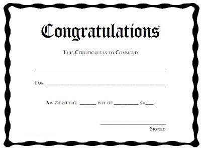 congratulations certificate template