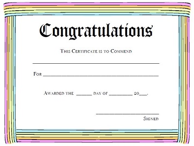 congratulations certificate templates