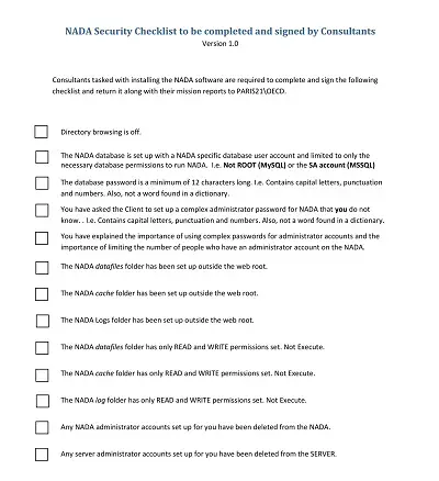 Consultants Application Security Checklist Template