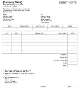 Free Debit Note Templates Excel, PDF » Template Republic