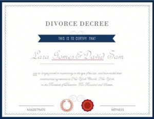 divorce certificate an diego