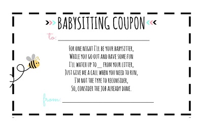 Editable Baby Sitting Coupon Template
