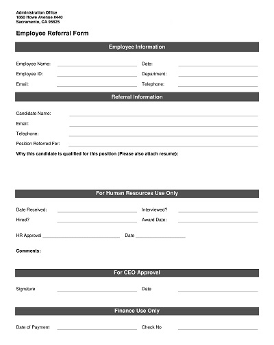 Employee Health Referral Form