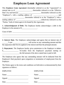 22+ Free Employee Loan Agreement Templates - PDF, DOC » Template Republic