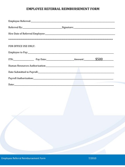 Employee Referral Reimbursement Form