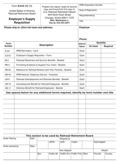 Employers Supply Requisition Form