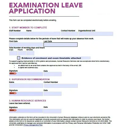 application for leave form