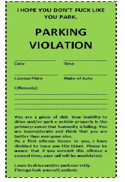 fake parking violation