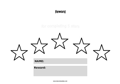 Five Star Reward Chart Template-1