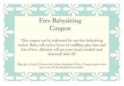 Floral baby Sitting Coupon Template
