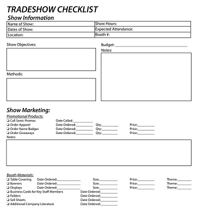 Formal Trade Show Checklist Template