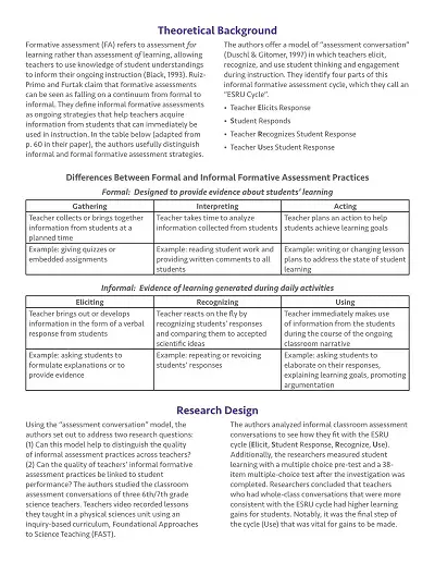 Formative Assessment Template PDF