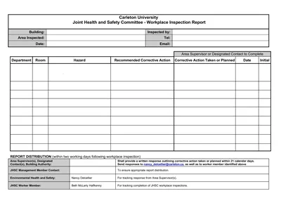 General Workplace Inspection Report Template