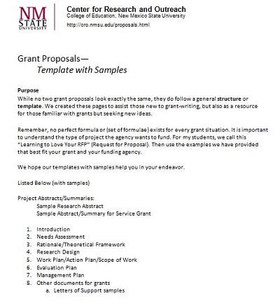grant proposal outline