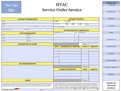 hvac service invoice template