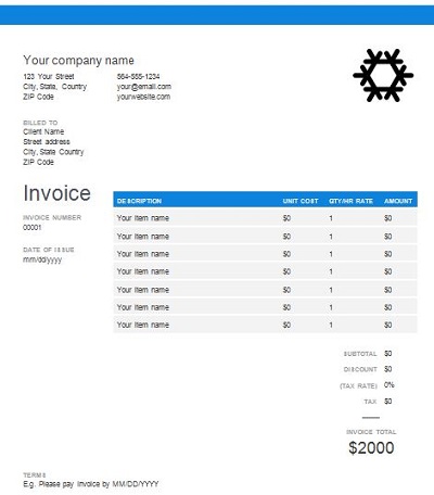 invoice template for hvac