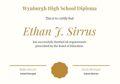 free high school diploma templates