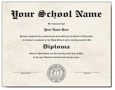 printable high school diploma