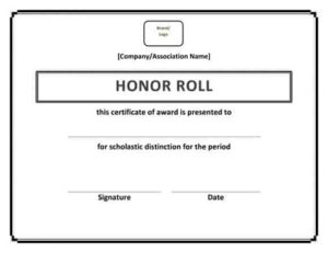 30+ Honor Roll Certificate Word Templates (free Word & Pdf) » Template 