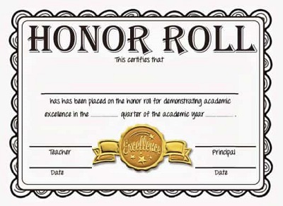 free honor roll certificate templates