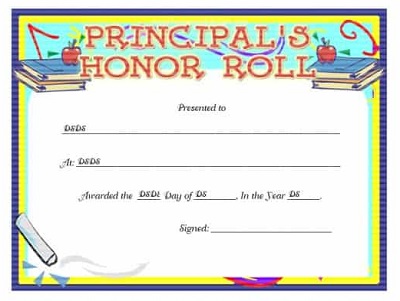 honor roll certificate template free