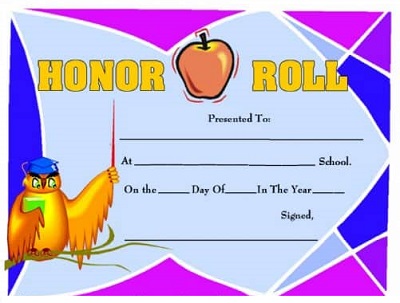 free printable honor roll certificates