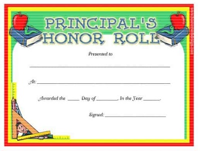 free honor roll certificate template