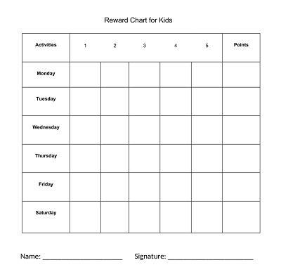 Kids Reward Chart Template
