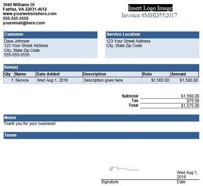 free printable lawn care invoices