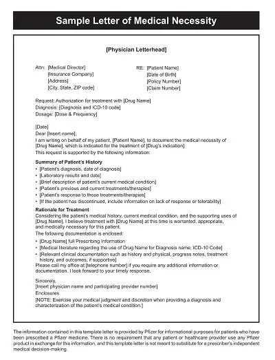 Letter of Medical Necessity Template