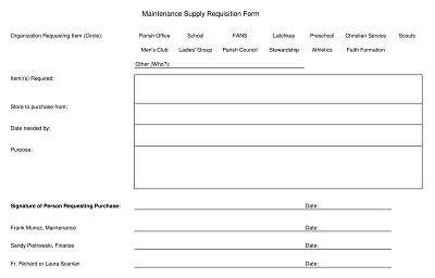 Maintenance Supply Requisition Form
