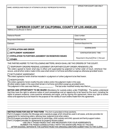 Marital Settlement Agreement California