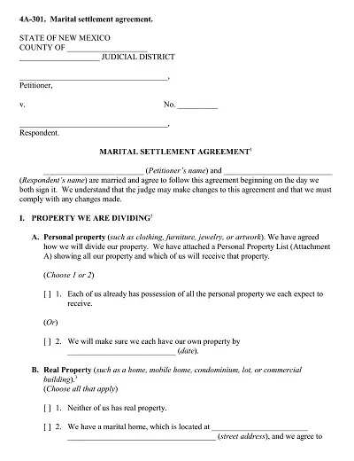 Marital Settlement Agreement Mexico