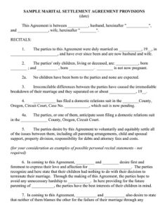 30+ Free Marital Settlement Agreement Templates (MS Word, PDF ...