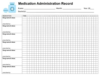 Medication Administration Record Sheet