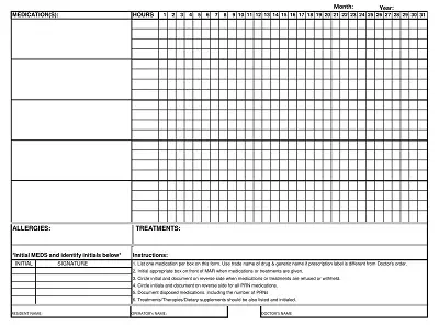 Medication Administration Records Form