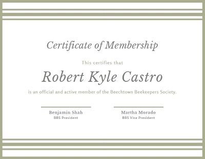 certificate of membership template