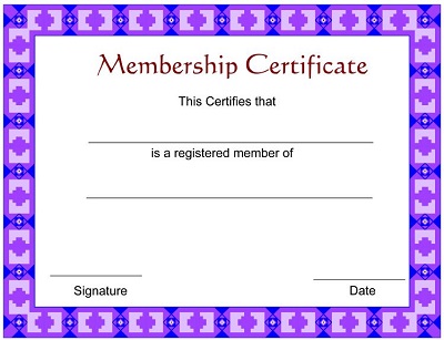 membership certificate template free
