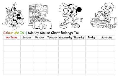 Mickey Mouse Reward Chart Template