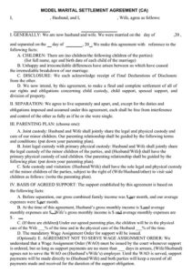 30+ Free Marital Settlement Agreement Templates (MS Word, PDF ...