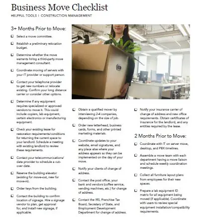 moving checklist printable