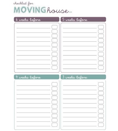 moving plan template