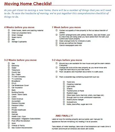 daily checklist template