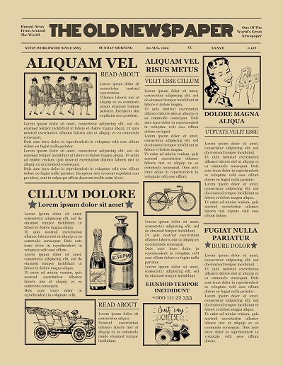 old fashioned newspaper template