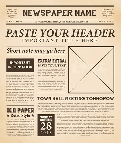 30+ Old (Vintage) Newspaper Templates - Free (Word,PDF) » Template Republic