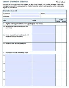 Free Orientation Checklist Templates Excel, PDF » Template Republic