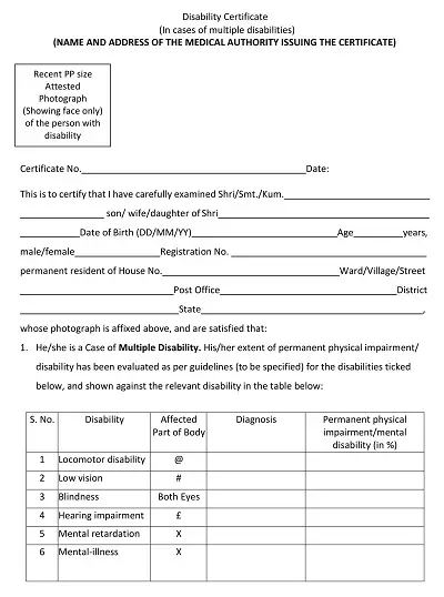 PWD Certificate Template
